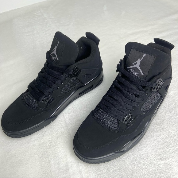 Jordan Other - Men's All-black Classic Shoes Sneakers-Retro 4 Black Cat Edition 2020